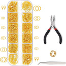 Phinus 1200P Gold Jump Rings, Jewelry Repair Kit with Jump Ring Pliers and Open Jump Rings, Assorted Sizes Jump Ring… — 1