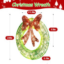 Ogrmar 24in Lighted Christmas Wreath Decoration Metal LED Lighted Wreaths — 3
