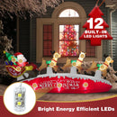 ZPISF 10 FT Santa Sleigh with Reindeer Christmas Inflatables Outdoor Decorations, Christmas Blow Up Yard Decorations for Garden Lawn Xmas Decor (Red) — 3