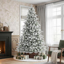 SHareconn Prelit Artificial White Flocked Christmas Tree 7FT & Warm Lights — 7