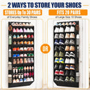 UVIAHOMI 20-30 Pairs Over the Door Shoe Organizer with Side Mesh Pockets, 10-Tier Hanging Shoe Storage for Closet, Breathable Door Shoe Rack Holds Sneakers, Boots, Heels & Daily Essentials, Black — 6