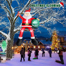 8 FT Inflatable Sitting Santa Claus Christmas Outdoor Decorations, Blow Up Santa Claus with Gift Bag Sitting on Roof Wall Tree Chair, Outdoor/Indoor Decorations for Street House Patio Bench Shrubs — 4