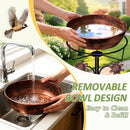 3" Deep Metal Bird Bath for Outside, Removable 12" Dia Vintage Bird Baths Bowl…