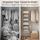 StorageWorks Hanging Closet Organizer, 6-Shelf with 2-in-1 Design, Ivory — 5