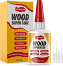 Super Glue for Wood 1.23oz, Strong Waterproof Clear Fast-Drying Adhesive — 1