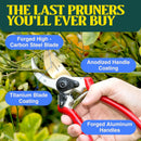 Haus & Garten ClassicPRO 8.5" Professional Premium Titanium Bypass Pruning Shears - Use As Pruners, Garden Shears, Heavy Duty Handheld Pruning Shears For Gardening, Clippers, Pruner Scissor Tool | Red — 3