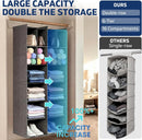 6 Tier Hanging Closet Organizer, 16 Compartments Dual Row Storage, Grey — 3