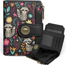 Icycay Cat Small Wallet Women RFID Blocking Bifold Cute Credit Card Holder - Raccoon — 1