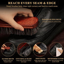 13-Pcs Complete Shoe Shine Kit & Leather Boot Care and Cleaning Kit - 100% Horsehair Brushes, Mink Oil, Saddle Soap, Shoe Polish Kit with Manual & Travel Case - Gift for Dad Husband Father — 7