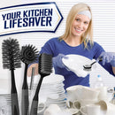 Dish Brush Set of 4 - Kitchen Scrub Brushes with Non-Slip Long Handle for Cleaning, Scrubber, Dishwashing, Dishes,… — 7