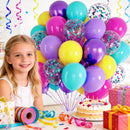 Pink Blue Purple Balloon, 68 Pcs 12 Inches Hot Pink Metallic Purple Teal Yellow Balloons Confetti Balloons for Kids Magic Theme Birthday Decoration Baby Shower Engagement Party Supplies — 6