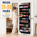 UVIAHOMI 20-30 Pairs Over the Door Shoe Organizer with Side Mesh Pockets, 10-Tier Hanging Shoe Storage for Closet, Breathable Door Shoe Rack Holds Sneakers, Boots, Heels & Daily Essentials, Black — 2