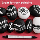 ARTISTRO 5 Black Dual-Tip Acrylic Paint Marker Pens for Drawing — 7