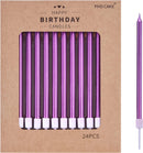PHD CAKE Purple Long Thin Metallic Birthday Candles for Cake Party, Cake Candles, Weddings Cake Decorations, Candles for Cake | 24-Count — 1