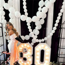 White Link Balloons, 100PCS Linking Balloons with Tail for Making Balloon Wall Arch and Chains, Pearl Quick Balloon for Wedding Birthday Baby Shower Engagement Graduation Party Decorations (6inch) | 6 inch — 4