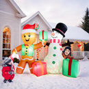 COOLWUFAN 6 FT Christmas Decorations Outdoor Inflatables Gingerbread Man Snowman Blow Up Yard Decor, Outdoor Inflatables Decorations with Rotating LED Light for Garden Patio Lawn Holiday Party Xmas — 7