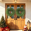 26 Inch Real Touch Norfolk Pine Wreath Christmas Decorations for Front Door, Fake Plants Green Christmas Wreath Home Decor, Xmas Decor Indoor Outdoor for Mantel Fireplace Wall Holiday Winter Decor — 4