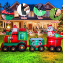 Thuodo 11 FT Long Christmas Inflatables Train with Santa Claus Reindeer Snowman Outdoor Decorations Blow Up Yard with Built-in LEDs for Lawn Garden Holiday Indoor Party Decor — 4