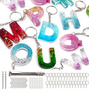 Mocoosy 134Pcs Alphabet Keychain Resin Molds Kit, Reversed Letter Number Silicone Mold Epoxy Resin Casting Molds Key… — 1