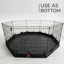 PJYuCien Puppy Playpen with Bottom Pad and Door, 8 Panels 24" H, Black — 3