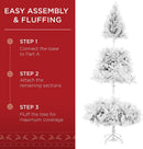 Best Choice Products Artificial Christmas Tree, White 6ft Premium Pine Unlit Holiday Decoration, Full Size Décor Easy Assembly w/Metal Stand — 7
