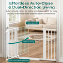Cumbor 30-46" Baby Gate for Stairs, Auto Close Dog Gate for Doorways White