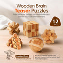 Wooden Brain Teaser Puzzles, 12pcs 3D Brain Teasers for All Ages — 2