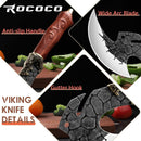 ROCOCO Viking Cleaver Knife Birthday - Kitchen Axe & Sheath Father Gift Men — 4