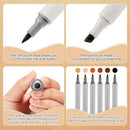 Leinuosen 6 Pack Dual Tip Leather Dye Marker Pens Touch up Pen Shoe Marker Leather Flow Marking Pen for Furniture Scratches Shoe Repair — 4