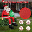 Christmas Inflatable Santa Claus, Outdoor Decorations Sitting Santa Claus Build-in LED Lights, Blow Up Santa Carrying Gift Bag Sitting Roof Yard Patio Bench Shrubs Tree Chair (Red, 8FT) — 3