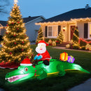 Shappy 6ft Christmas Inflatable Crocodile Santa Lighted LED Yard Decor — 7