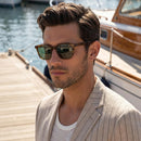 CARFIA Polarized Men's Sunglasses UV400 Protection Cool Man Shades CA5354 | 2. Stripe Frame Green Lens | Multicolor — 2