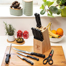 Moss & Stone 14 Pcs Kitchen Knife Set with Block, Stainless Steel — 8