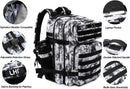 LHI Military Tactical Backpack for Men and Women 45L Army 3 Days Assault Pack Bag Large Rucksack with Molle System Black and white — 6