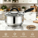HaWare 1 Quart Saucepan, Stainless Steel Tri-Ply Bottom Sauce Pot with Lid — 2