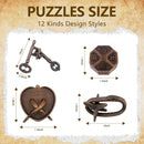 12Pcs Brain Teaser Puzzles for Adults and Teens, 3D Metal Puzzle Set with Various Difficulty Levels, IQ Logic Challenge Disentanglement Game, Fun Handheld Brain Teasers for Focus, Gifts for Boys Girls — 2