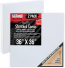 U.S. Art Supply 36"x36" Stretched Canvas for Painting, Gallery Depth 2-Pack | 36" x 36" — 1