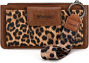 Montana West X Wrangler Brown Wristlet Wallet Minimalist Clutch Womens Wallet Rfid Card Cases & Money Organizers with Coin Purse and Smooth Zipper