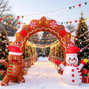 10.5FT Christmas Inflatable Archway, Blow Up Arch with Waving Cute Gingerbread Man with Santa Hat & Scarf and Lovely Snowman Holding Star, Xmas Arch for Yard Lawn Patio Garden Holiday Party Decor — 2