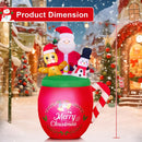 Christmas Inflatables Outdoor Decorations 6FT Blow Up Santa Claus Gingerbread Man Snowman in Xmas Mug for Outdoor Christmas Decorations — 7