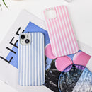 Cute Striped Case for iPhone 15 6.1",Pink/Yellow — 6