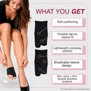LECHERY Toe Loop Metatarsal Support Sleeves for Women, Ball of Foot Cushions, Forefoot Cushion Pads, Ball of Foot Support, Dancers Pads for Feet, Black 3