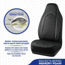 Skechers Memory Foam Car Seat Covers, Leather High Back Seat Covers Quilting Design,Waterproof Sports Car Seat Covers Front Seats,Airbag Compatible Universal Fit for Most Cars, SUVs,Trucks,Black — 4