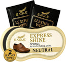 Eagle Shoe Shine Sponge – Instant Shine Sponge for Leather Shoes & Boots | Quick Shoe Polisher & Leather Shine Applicator | Neutral — 1