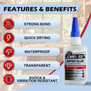 Super Thin CA Glue 4 oz, Instant Cyanoacrylate Super Glue for Woodworking — 3