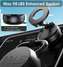 REOKILY 2026 Upgraded Vacuum Magnetic Car Phone Holder 360° Reinforced 96LBS Ultra Suction Cup Phone Mount for MagSafe Cell Phone Holders for Your Car/Gym/Mirror Mount for iPhone & Android | Black photo 3