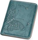 KITEVIUN Small RFID Wallet Women Ultra Thin Slim Womens Wallet Mini Compact Bifold - Peacock Blue — 1