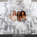 PartyWoo White Balloons 130pcs Matte White Latex Balloons Different Sizes | White-y13 — 5