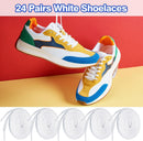 Auihiay 24 Pairs Flat Colored Shoelaces Shoestrings for Sneakers Skate Shoes Sport Shoes Boots | White — 2