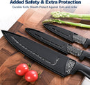 Gourmetop 3PCS Kitchen Knife Set with Cover, Sharp Black Knives for Cooking — 4